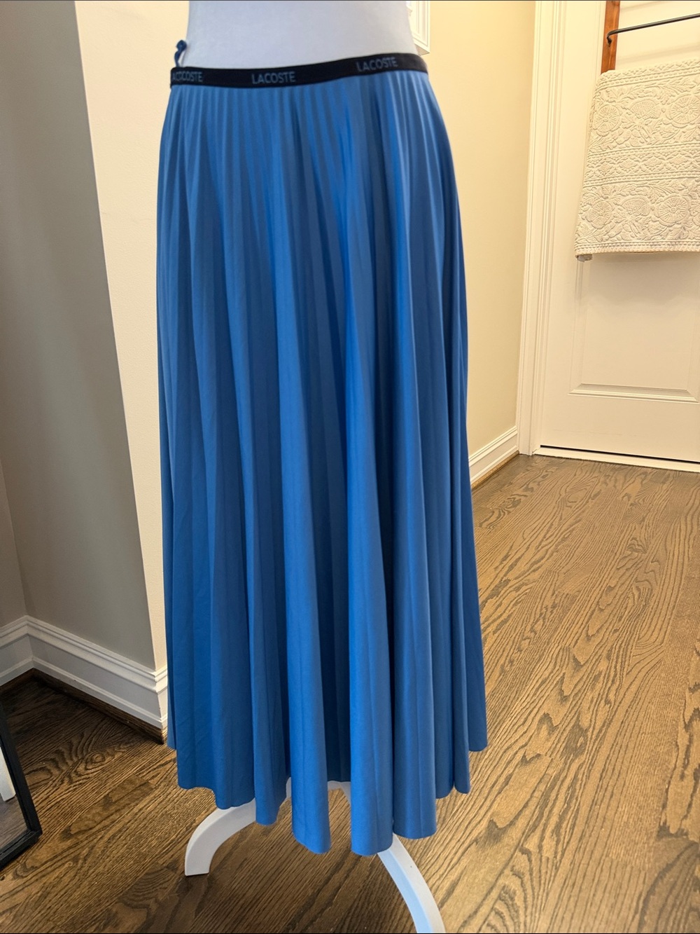 Lacoste Blue Pleated Midi Skirt - Picture 3 of 8